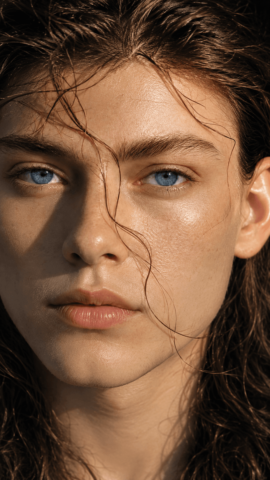 Portrait of radiant, glowing skin